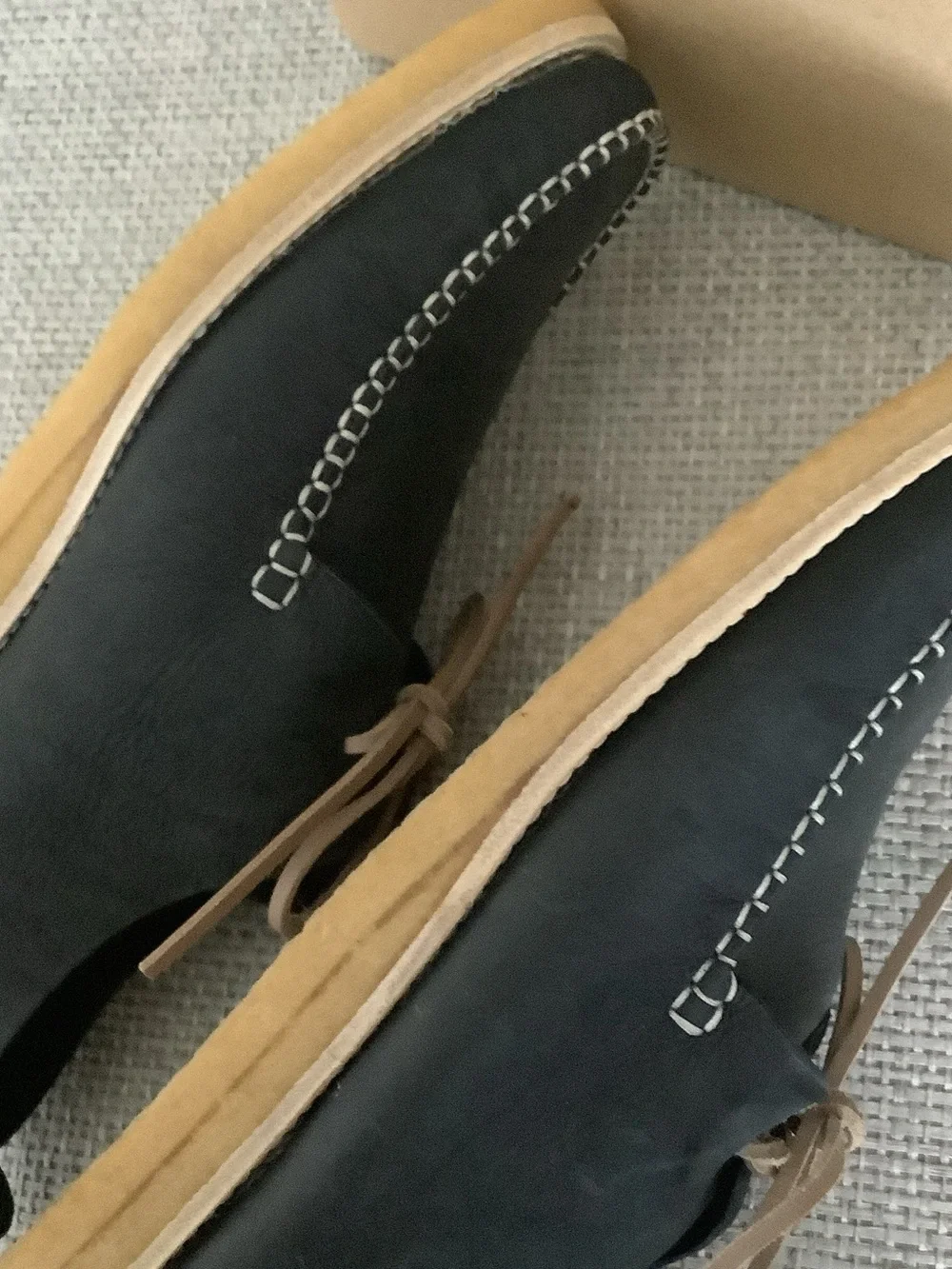 Men’s Black Leather Boat Shoes with Tan Laces